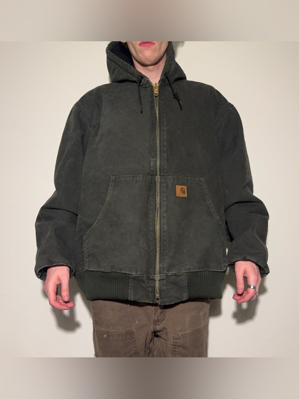 VINTAGE MOSS Green Carhartt J130 Canvas Jacket